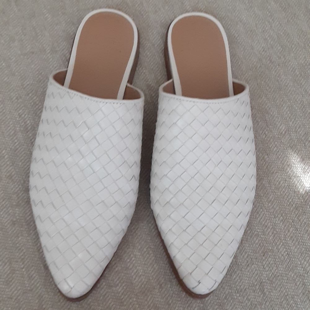 Marc Fisher Elegant Cream Woven Mules - Picture 12 of 12